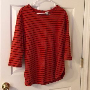 Red and blue striped shirt